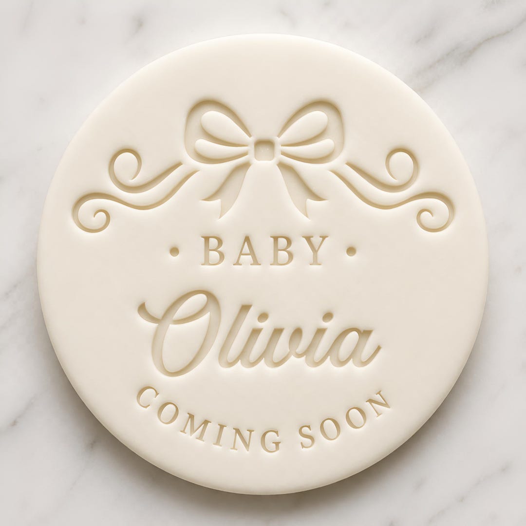 Personalised Baby Shower Cookie Stamp and Cutter Set, Custom Name ...