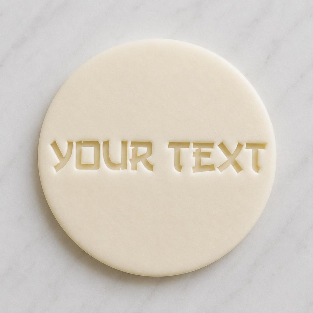 Custom Text Cookie Stamp and Cutter Set, Personalised Fondant Embosser ...