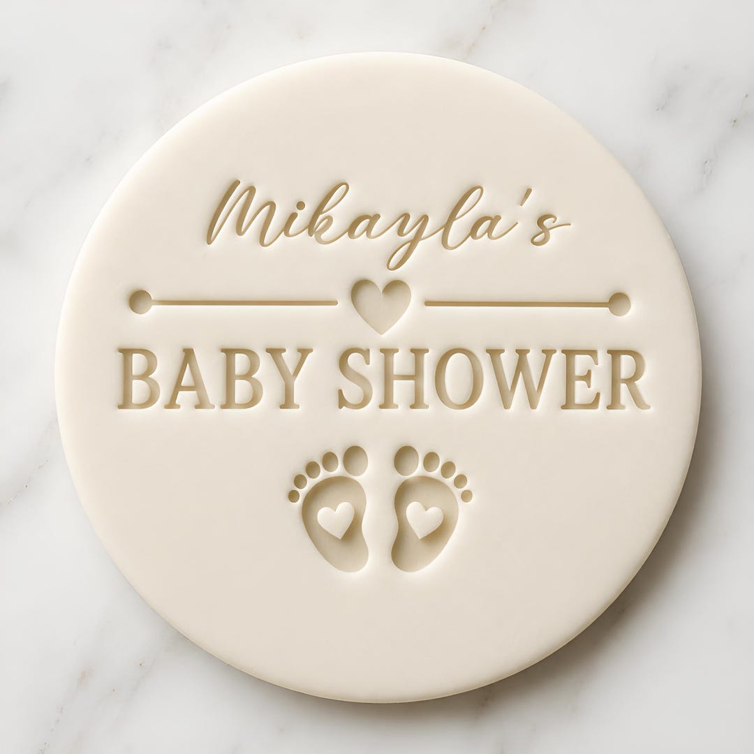 Personalised Baby Shower Cookie Stamp and Cutter Set, New Baby Fondant ...