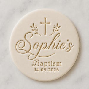 Personlig dopstämpel passar M&S Cupcake Fondant Embosser dopkaka kakform korsstämpel kexpress kakstämpel
