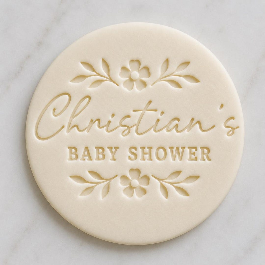Custom Baby Shower Cookie Stamp and Cutter, Personalised Name Fondant ...
