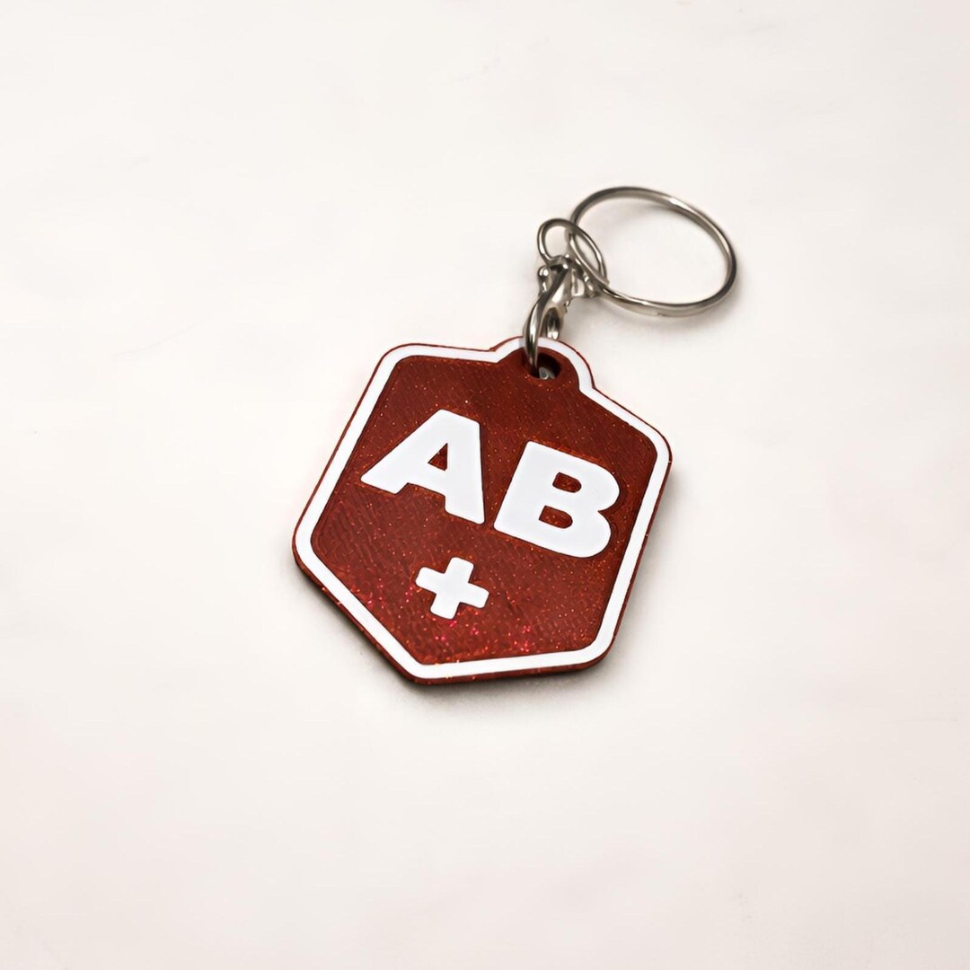 Blood Type Keychain, Custom Medical Keyring for A, B, AB and O Types - Etsy