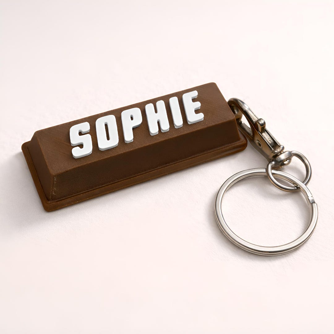 Personalised Chocolate Bar Keyring, Chocolate Lover Gift, Custom Name ...