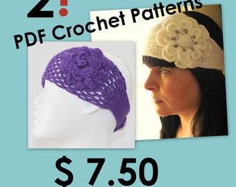 CROCHET PATTERN - Crochet Pattern Headband/Headwrap With Flower Mesh Photo Tutorial