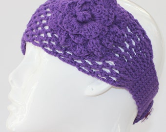 PATTERN - Headband With Flower Crochet Pattern Phototutorial