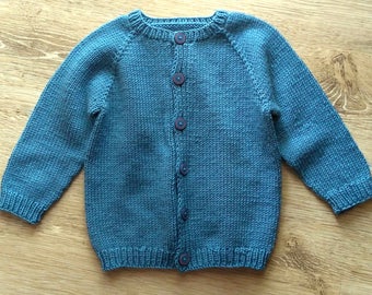 Basic Top Down Baby Cardigan 12-Month Size Knitting Pattern