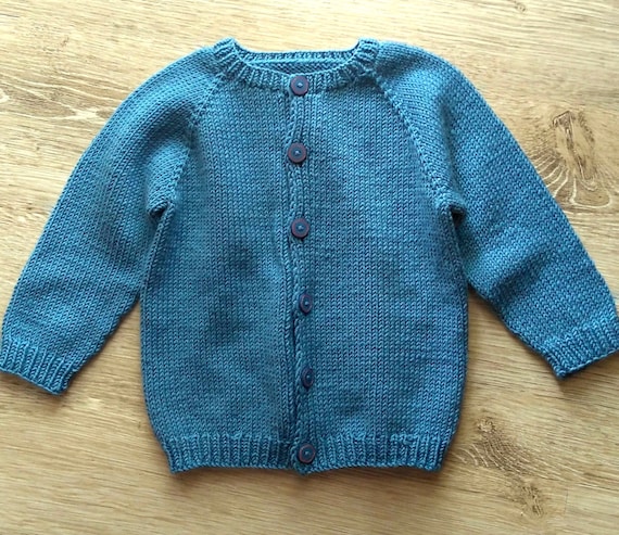 Basic Top Down Baby Cardigan 12 Month Size Knitting Pattern