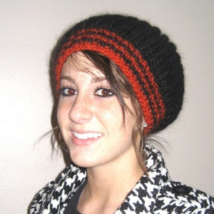 KNITTING PATTERN - Brioche Stitch Hat Not Knitted In The Round Easy Pattern