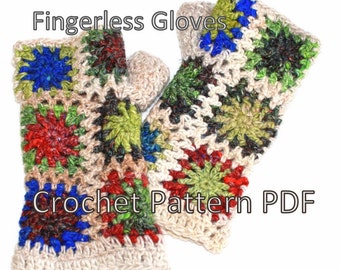 CROCHET PATTERN -  Fingerless Gloves with Photo Tutorial