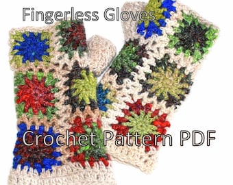 CROCHET PATTERN -  Fingerless Gloves with Photo Tutorial