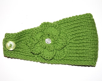 PATTERN - Knitting Pattern Headband with Crochet Or Knitted Flower