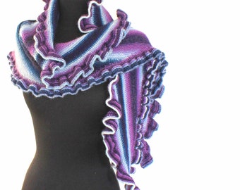 KNITTING PATTERN - Travelling Waves Garter Stitch Only Wrap/Scarf/Shawl