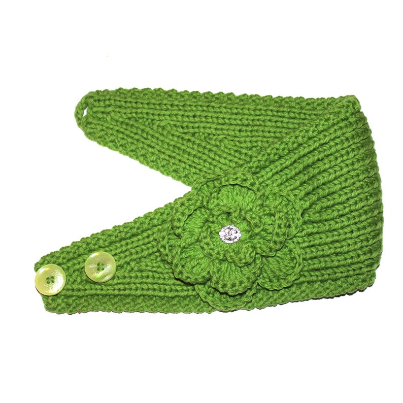 KNITTING PATTERN Knitting Pattern Headband with Crochet Or Knitted Flower image 5