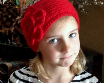 Alexis Head Band With Crochet And Knitted Flower Size 4 - 6 Years
