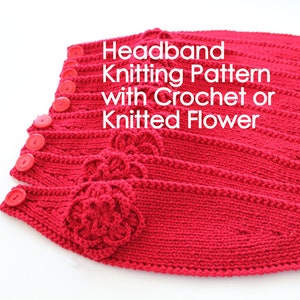 PATTERN Knitting Pattern Headband with Crochet Or Knitted Flower image 1