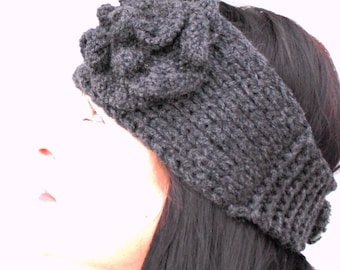 Pattern - Knitting Pattern Headband With Knitted Flower VERY EASY