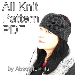 Knitting Pattern - Headband With Knitted Flower VERY EASY