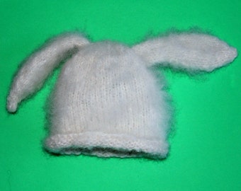 Knitting Pattern Baby Bunny Hat Size Newborn to Three Months