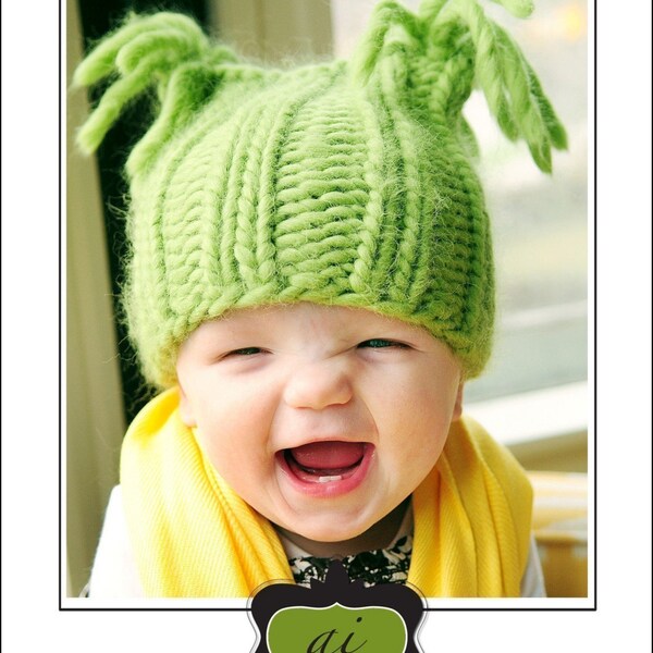 PATTERN - GREEN APPLE  HAT KNITTING PATTERN SIZE PREMIE TO ADULT