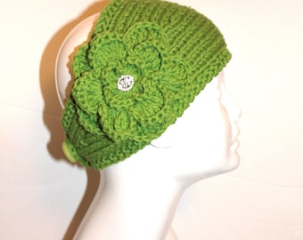 PATTERN - Knitting Pattern Headband with Crochet Or Knitted Flower