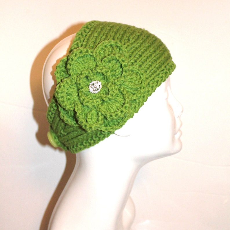 KNITTING PATTERN Knitting Pattern Headband with Crochet Or Knitted Flower image 3