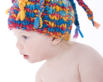 PATTERN - Baby Hat Swirl Knitting Pattern "Not In the Round" Three Sizes - Easy