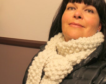 Scarf Knitting Pattern "Nicely Wrapped" Bulky Weight Yarn