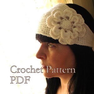 PATTERN - Headband With Flower Crochet Pattern