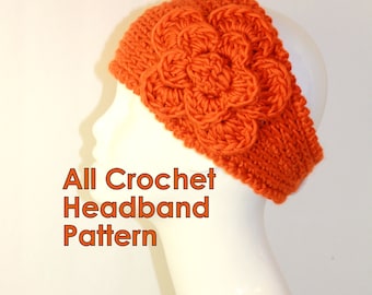 CROCHET PATTERN - Fast Crochet Headband Kayla Bulky Weight Yarn Two Sizes