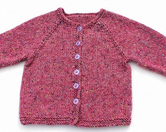 PATTERN - Basic Top Down Child's Cardigan Size 0-6 Mo, 6-12 Mo, 2-3 Years Photo Tutorial