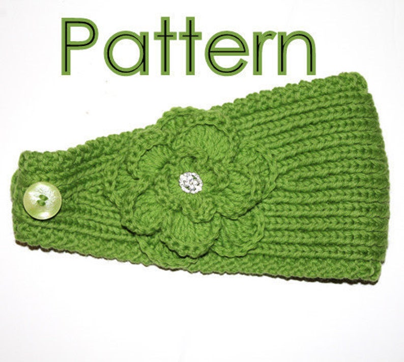 PATTERN Knitting Pattern Headband with Crochet Or Knitted Flower image 1