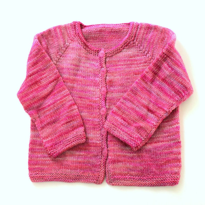 KNITTING PATTERN Basic Top Down Child's Cardigan Size 06 Mo, 612 Mo