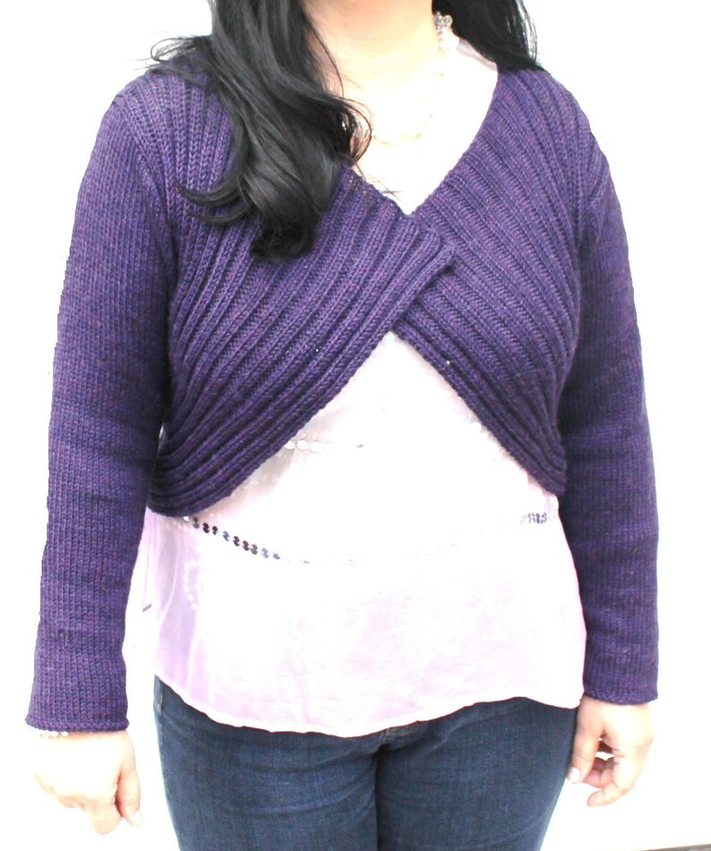 PATTERN New Italian Rib Shrug/Bolero Knitting Pattern For Worsted Weight Yarn image 5