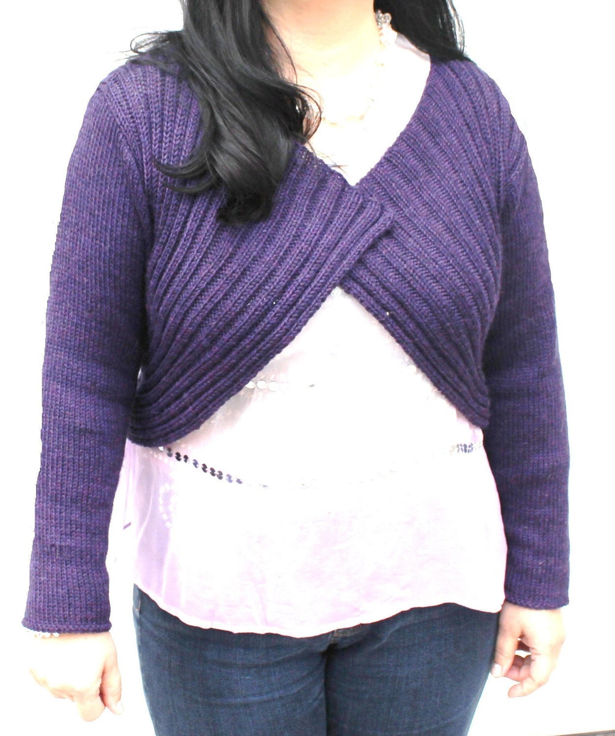PATTERN - New Italian Rib Shrug/bolero Knitting Pattern for Worsted ...