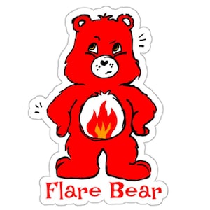 Flare Bear Sticker, Funny Chronic Illness/Chronic Pain Sticker
