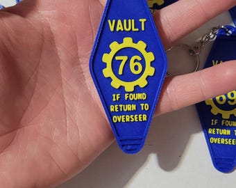 Vault Keychain – Motel Tag | Choose Your Vault Number | Heavy-Duty PLA Keychain with Steel Ring |