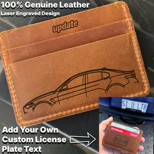 Cartera personalizada para coche y matrícula ALFA ROMEO / Tarjetero de piel auténtica para entusiastas de los coches Iniciales de matrícula personalizadas para papá, él