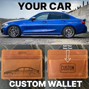 Gepersonaliseerde BMW M PERFORMANCE auto- en kentekenplaathouder | Kaarthouder van echt leer voor autoliefhebbers Aangepaste kentekeninitialen