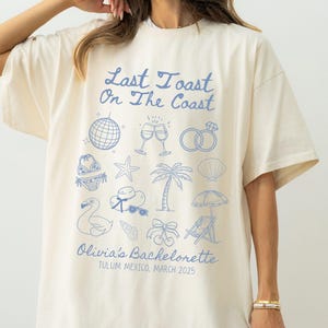 Beach Bachelorette Party Shirts, Last Toast on the Coast, Custom Bachelorette Shirts, Personalized Luxury Bachelorette, Social Club Bach