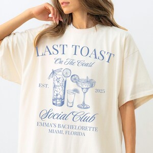 Beach Bachelorette Party Shirts, Last Toast on the Coast, Custom Bachelorette Shirts, Personalized Luxury Bachelorette, Social Club Bach