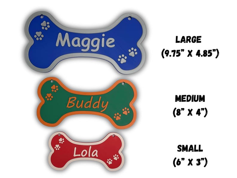 Personalized Dog Crate Tag: 3D Printed Bone, Custom Kennel Name Sign - Etsy