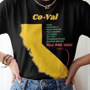 Coachella Valley Map Shirt, Desert Pride California Tee, Palm Springs Area Transponder Apparel