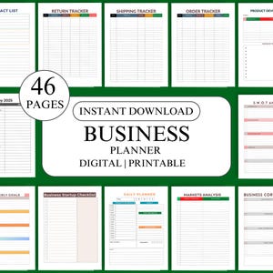 Digital Business Planner, business Bookkeeping Tracker, Budget Spreadsheet for Service Businesses, Passive Income business planner