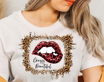 Crazy Beautiful Funky Leopard Print T Shirt, Graphic Tee, Gift for Her, Printed T Shirt, Custom T Shirt, Personalized T-Shirt, Women's Tees