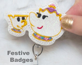 Beauty and the Beast Inspired Interchangeable Badge Reel or Permanent Pin
