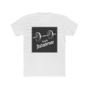 Testosteron getankt - Unisex T-Shirt, Fitness Workout Shirt Gym Bekleidung, Heben schwer Gewichtheber Top, Muskelaufbau Übung Kleidung,