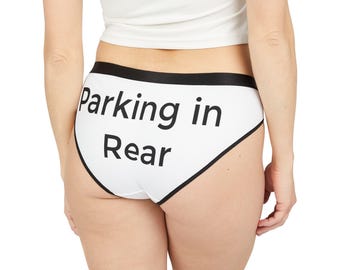 Rump Parking Women's Underwear, Funny Booty Panties, Cheeky Underpants, Novelty Lingerie, Naughty Intimates, Rearview Briefs