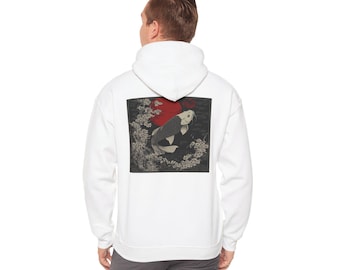 Felpa con cappuccio Koi Fish - Felpa in stile giapponese, regalo per gli amanti dei pesci, maglione Zen Vibes, pullover con carpa asiatica, felpa con cappuccio a tema stagno