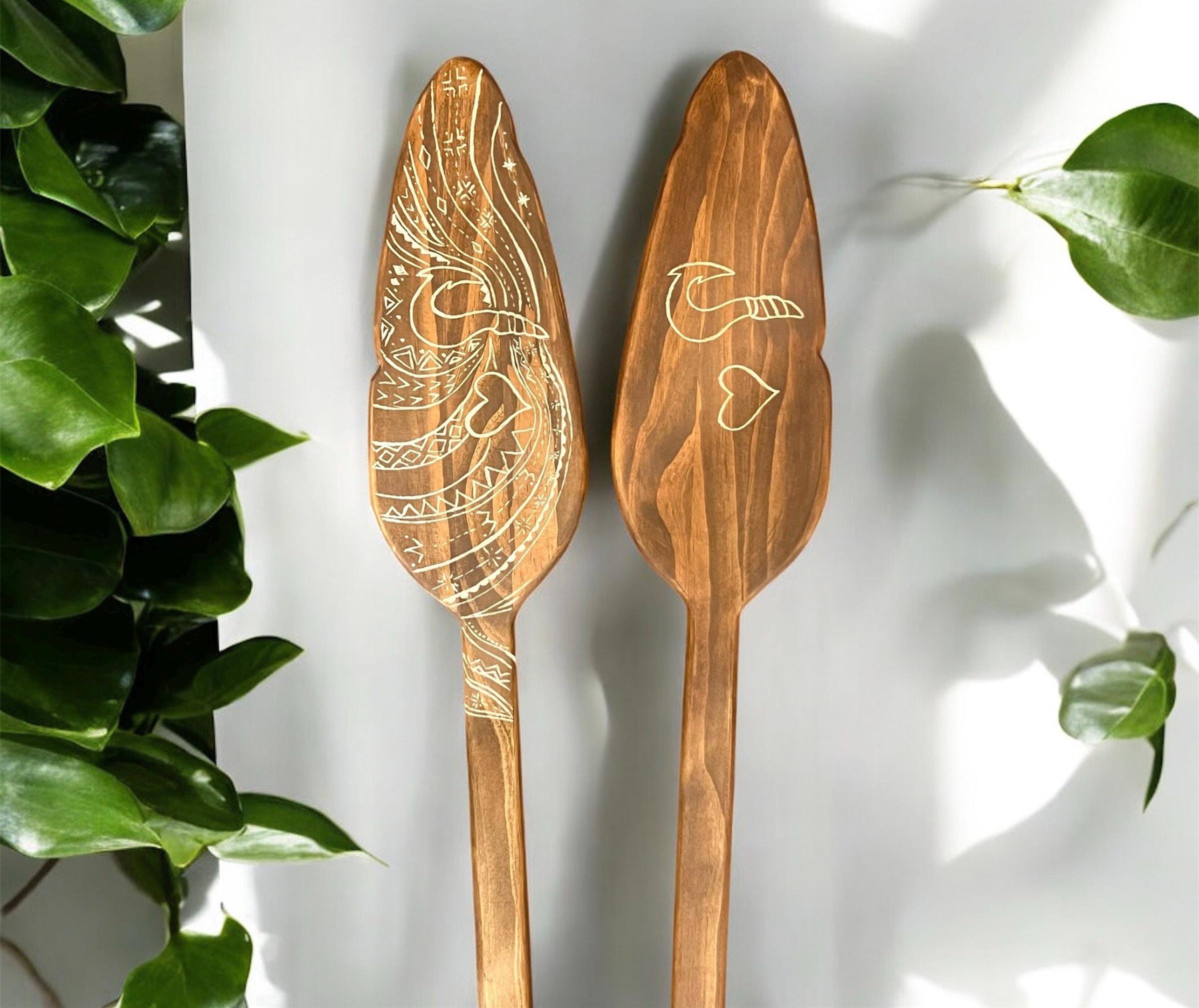 Moana Inspired Wood Paddle: Engraved Oar, Kids Costume Prop (4 Ft