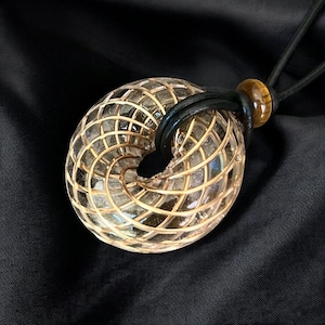 18k Gold plated Labradorite Rodin Coil / Torus Necklace